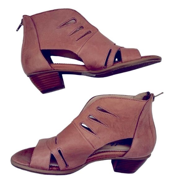 Mentha Margarita Cut Out Peep Toe Sandals Ankle Booties in Old Rose 7 - Picture 3 of 13